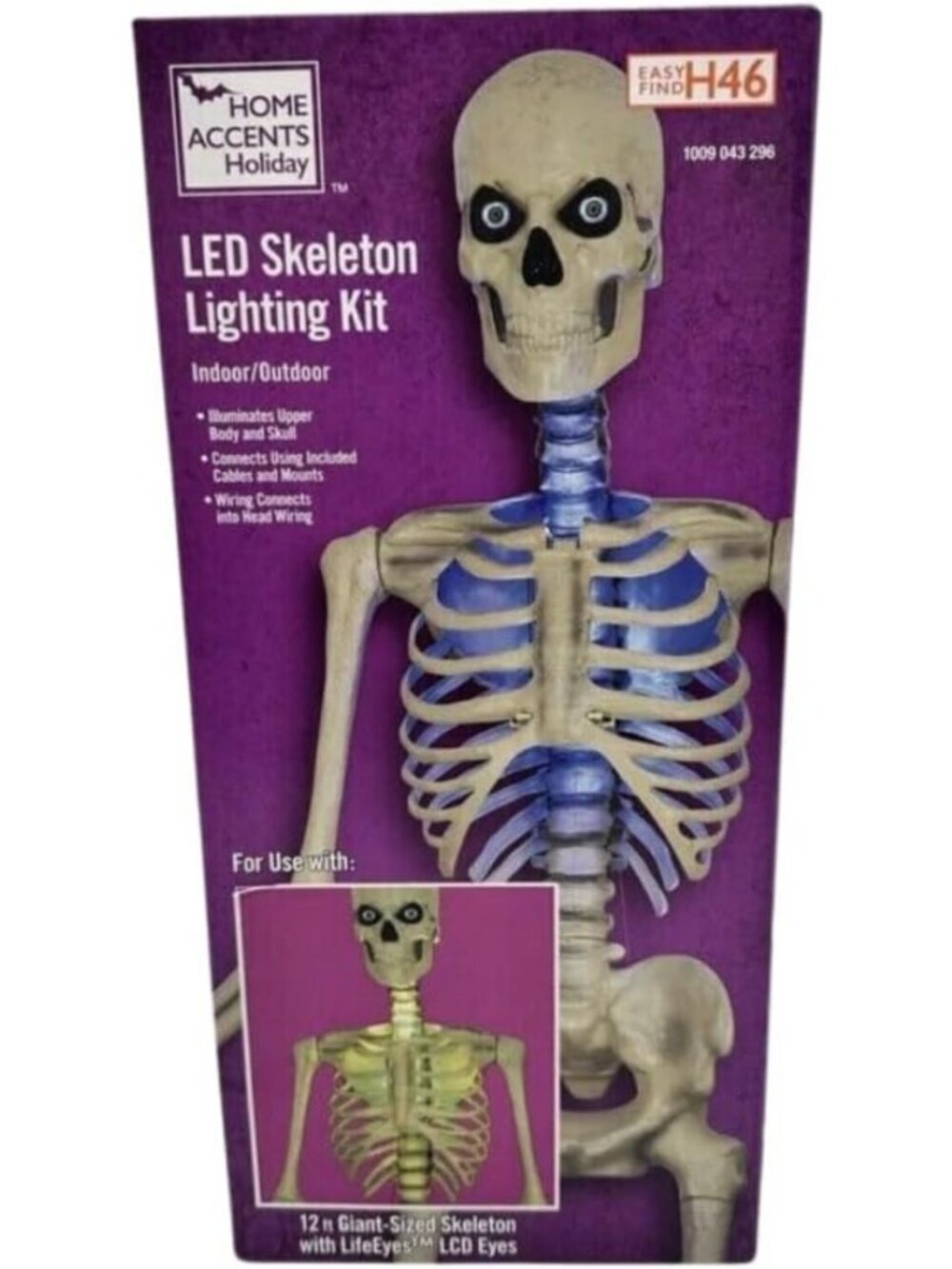 Home Accents Holiday LED 12 ft. Skelly Lighting Kit, Giant-Sized Skelly with